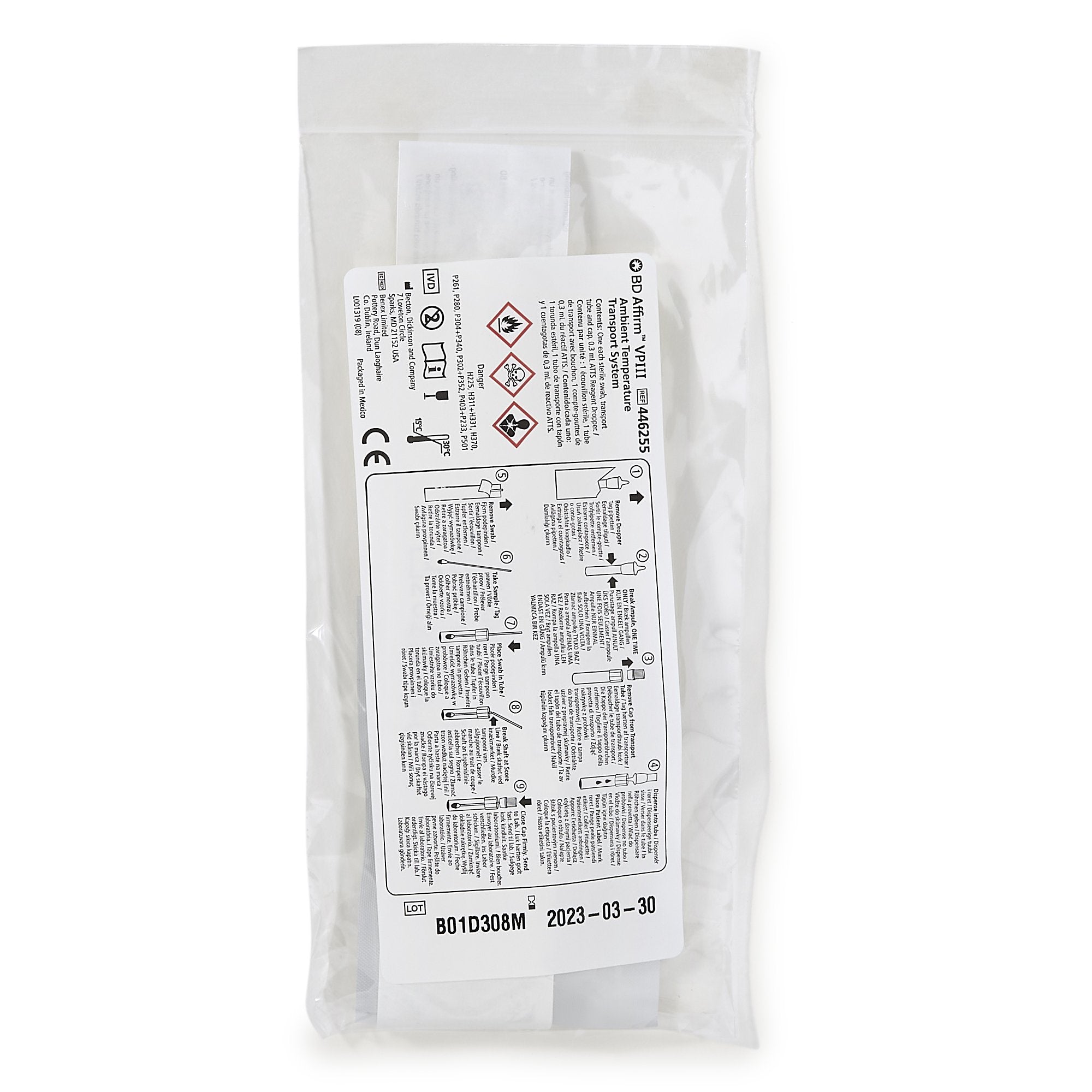 Specimen Collection and Transport Kit BD Affirm VPIII 0.3 mL Collection Tube Sterile, Packaging Type- Box