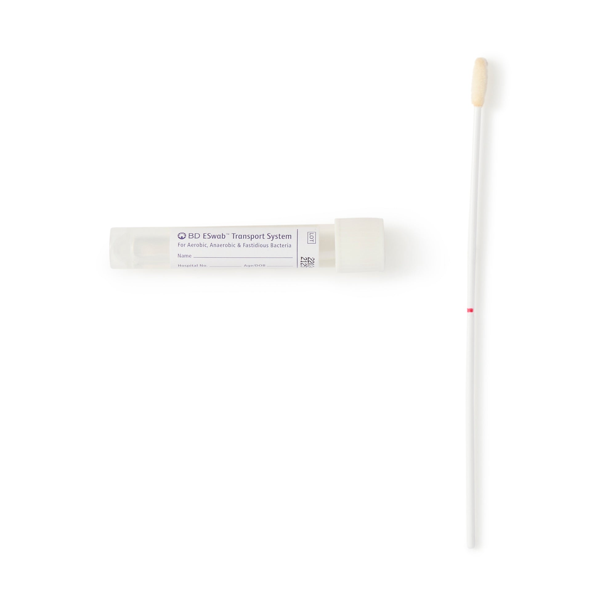 BD ESwab Specimen Collection & Transport System – White Cap Flocked Swab with 1 mL Liquid Amies Medium, Sterile (Box of 50)