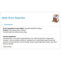 Pain Relief Medi-First 200 mg Strength Ibuprofen Tablet 250 per Box, Packaging Type- Box