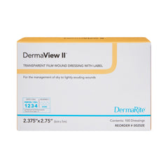 Transparent Film Dressing DermaView II 2-3/7 X 2-3/4 Inch Frame Style Delivery Rectangle Sterile, Packaging Type- Box