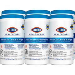 Clorox Healthcare Surface Disinfectant Cleaner Premoistened Bleach Germicidal Manual Pull Wipe 150 Count Canister Floral Scent NonSterile | 6PK/Case