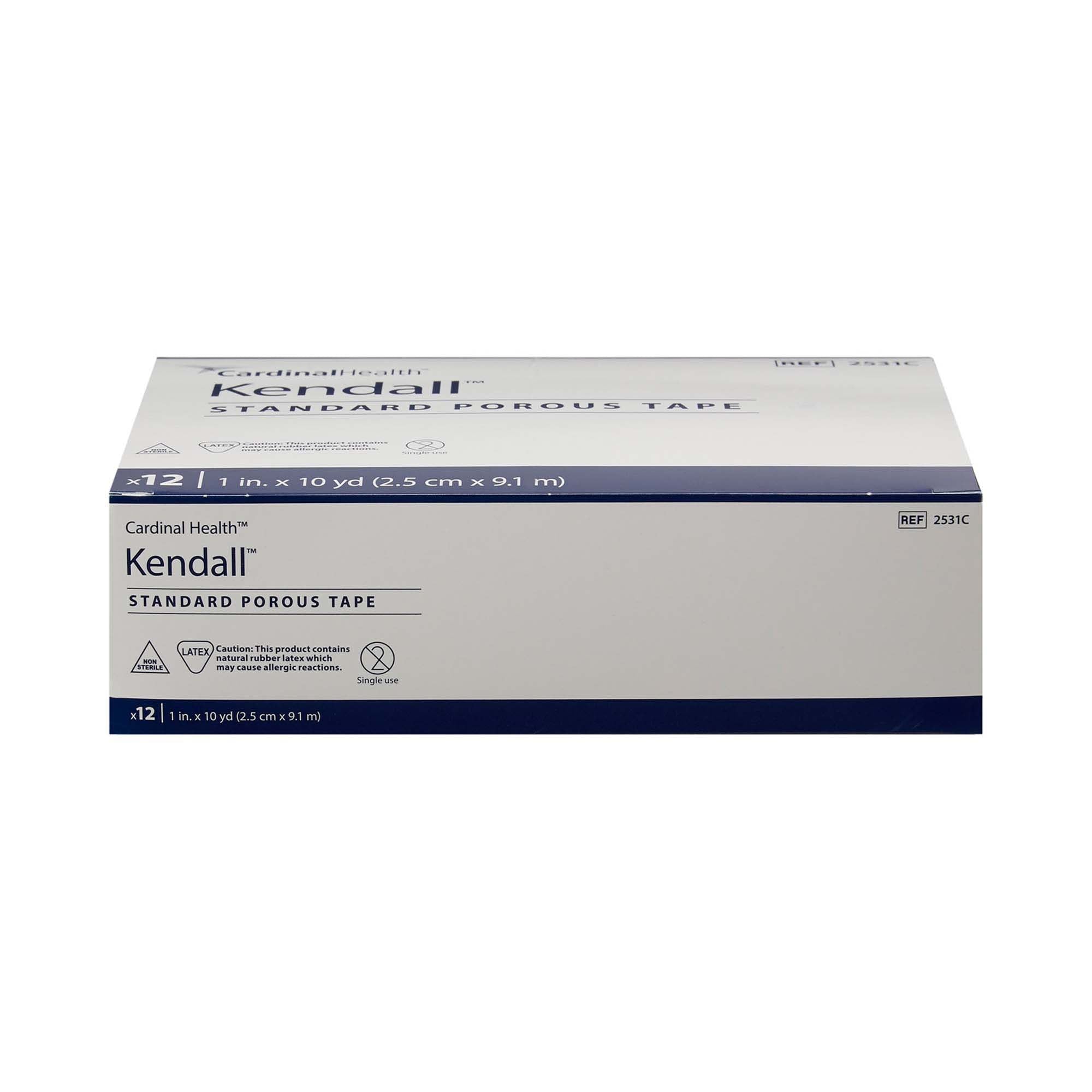 Medical Tape Kendall Standard Porous White 1 Inch X 10 Yard Cloth NonSterile | 12RL/Box12Box/CS