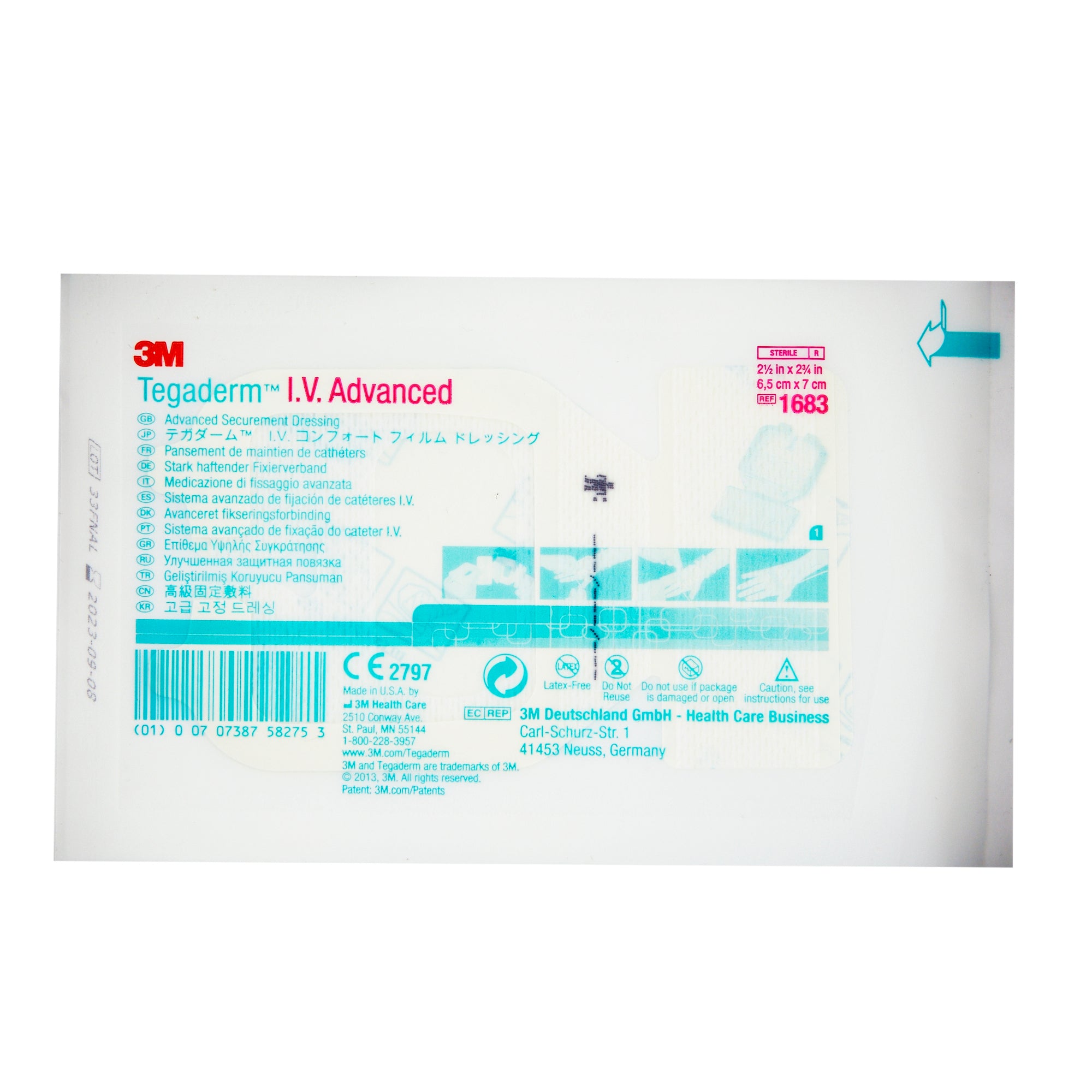 I.V. Dressing 3M Tegaderm Film 2-1/2 X 2-3/4 Inch Sterile, Packaging Type- Box