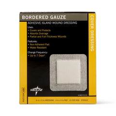 Island Dressing Medline 6 X 6 Inch Square Sterile Water Resistant Nonwoven Backing, Packaging Type- Box