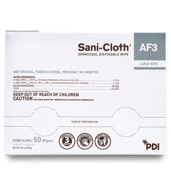 Sani-Cloth AF3 Surface Disinfectant Cleaner Premoistened Germicidal Manual Pull Wipe 50 Count Individual Packet Unscented NonSterile | 10BX