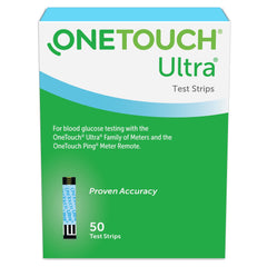 Blood Glucose Test Strips OneTouch Ultra Blue 50 Strips per Pack, Packaging Type- Box