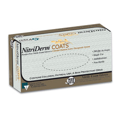 Exam Glove NitriDerm COATS Medium NonSterile Nitrile Standard Cuff Length Fully Textured White Chemo Tested | 200/Box