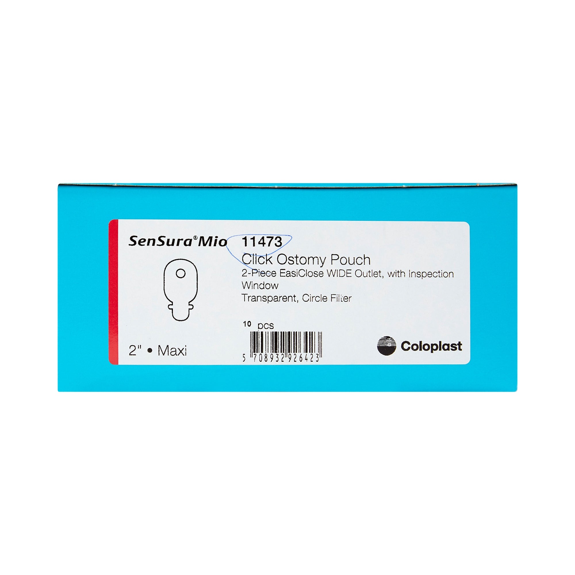 Ostomy Pouch SenSura Mio Two-Piece System Maxi Length Flat 50 mm Stoma Drainable | 10/Box