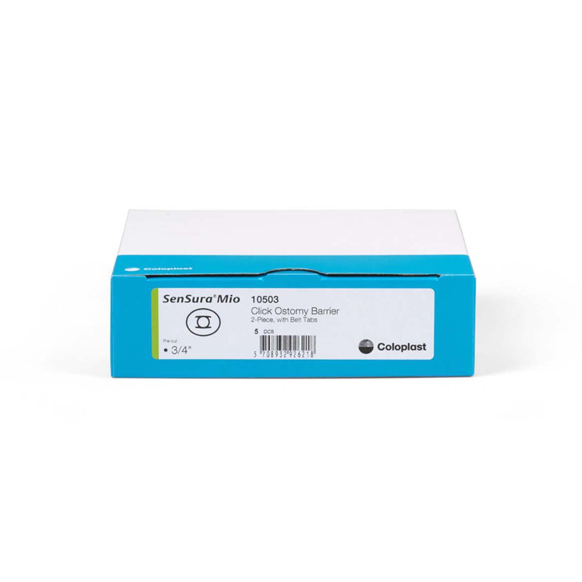 Ostomy Barrier SenSura Mio Click Precut, Extended Wear Elastic Adhesive 40 mm Flange Green Code System 20 to 35 mm Opening | 5/Box