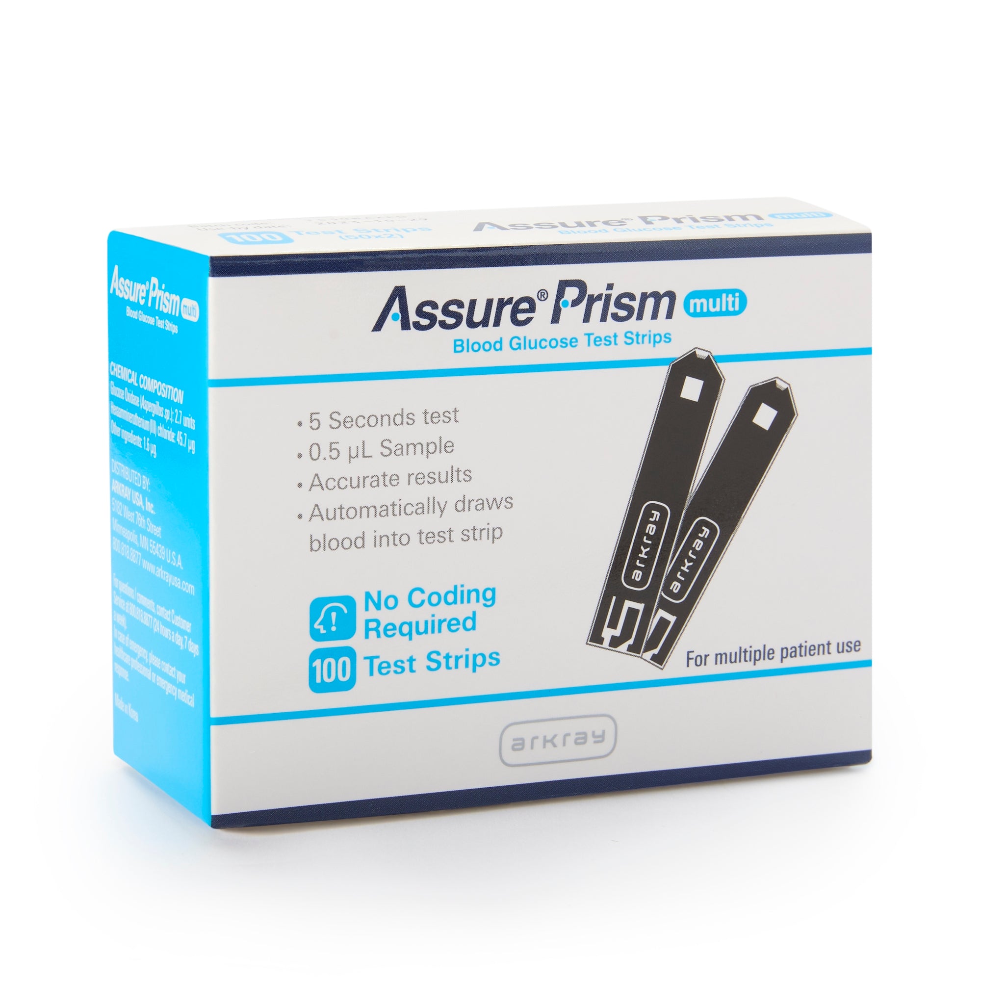 Blood Glucose Test Strips Assure 100 Strips per Pack, Packaging Type- Case