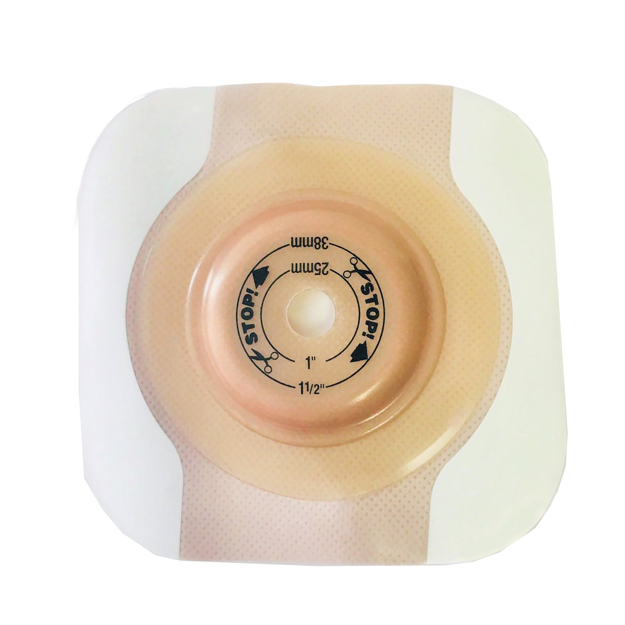 Ostomy Barrier New Image CeraPlus Trim to Fit, Extended Wear Adhesive Tape Borders 44 mm Flange Green Code System Up to 1 Inch Opening | 5/Box