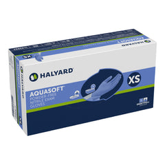 Exam Glove Aquasoft X-Small NonSterile Nitrile Standard Cuff Length Textured Fingertips Blue Chemo Tested | 300/Box