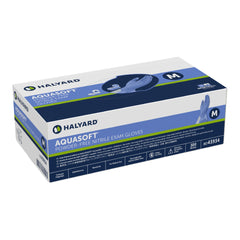 Exam Glove Aquasoft Medium NonSterile Nitrile Standard Cuff Length Textured Fingertips Blue Chemo Tested | 300/Box
