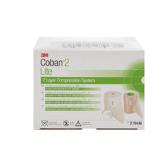 3M Coban 2 Lite 2-Layer Compression Bandage System – 4" Wide, 25–30 mmHg (Tan/White) | HCPCS A6454