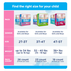 Female Toddler Training Pants Comfees Pull On with Tear Away Seams Size 2T to 3T Disposable Moderate Absorbency | 6BG/Case