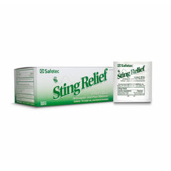 Sting and Bite Relief Safetec Towelette Individual Packet, Packaging Type- Box