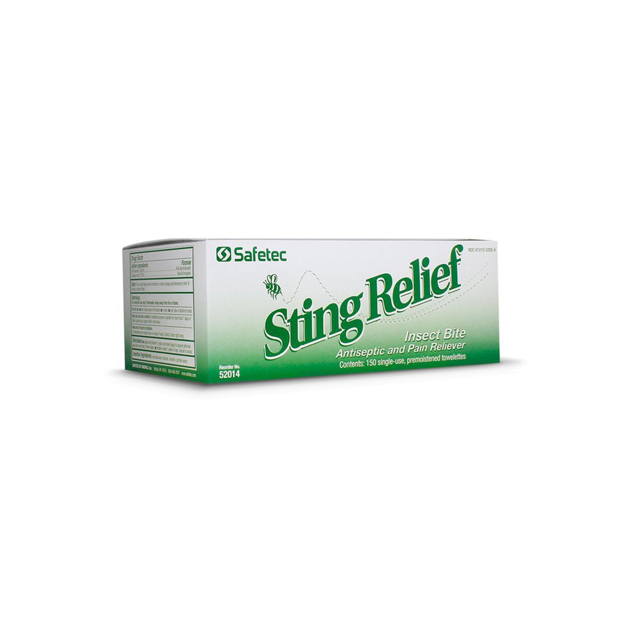 Sting and Bite Relief Safetec Towelette Individual Packet, Packaging Type- Box