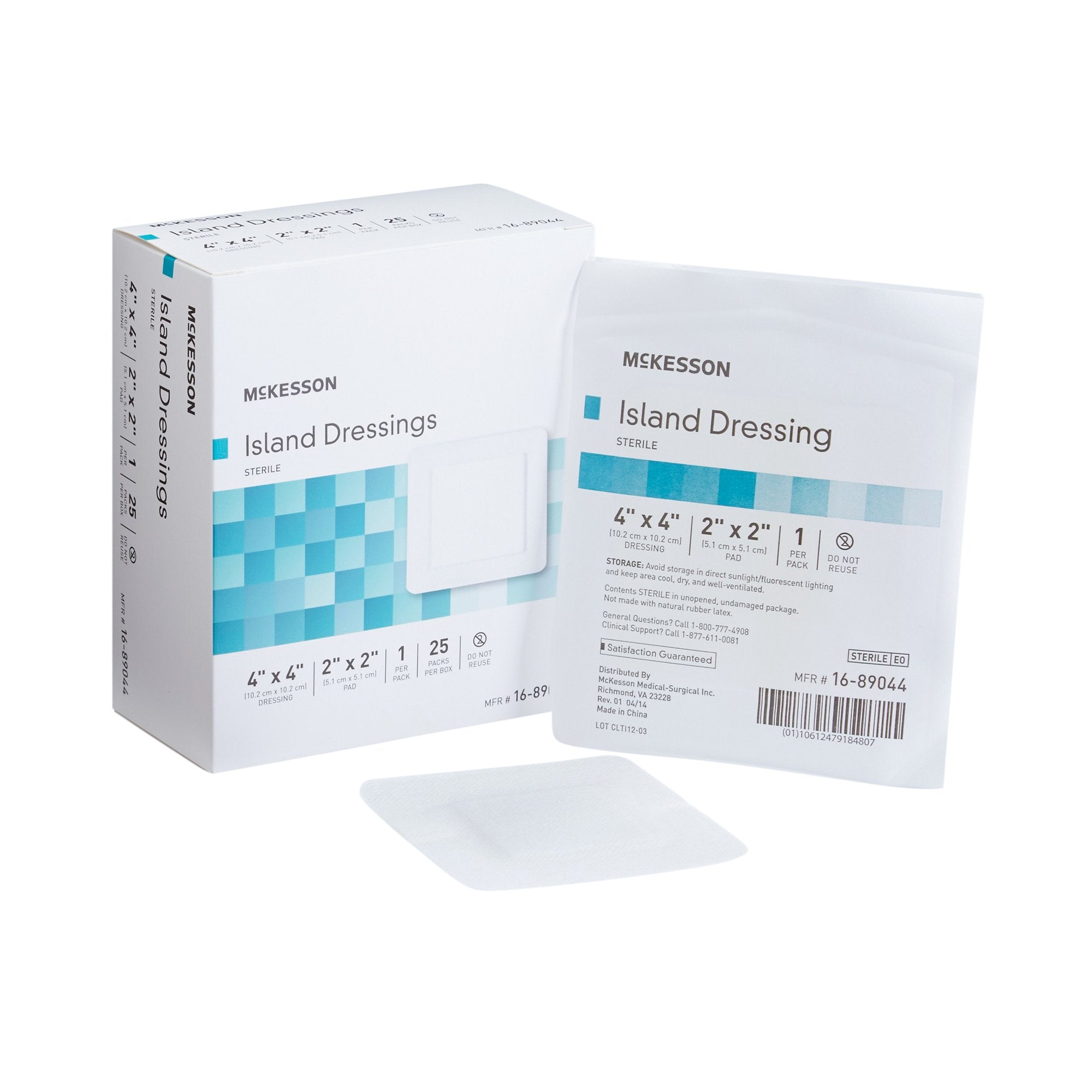 Island Dressing McKesson 4 X 4 Inch Square Sterile