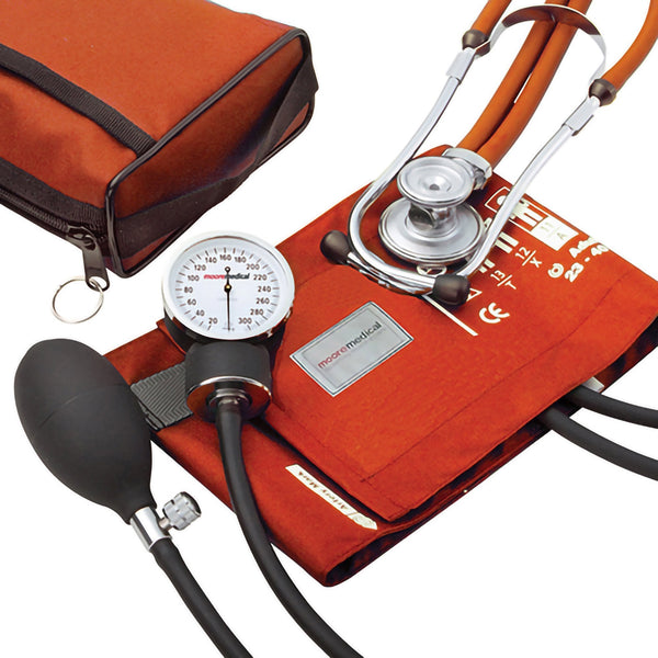Reusable Aneroid / Stethoscope Set McKesson Brand 23 to 33 cm Adult Cuff Dual Head Sprague Stethoscope Pocket Aneroid
