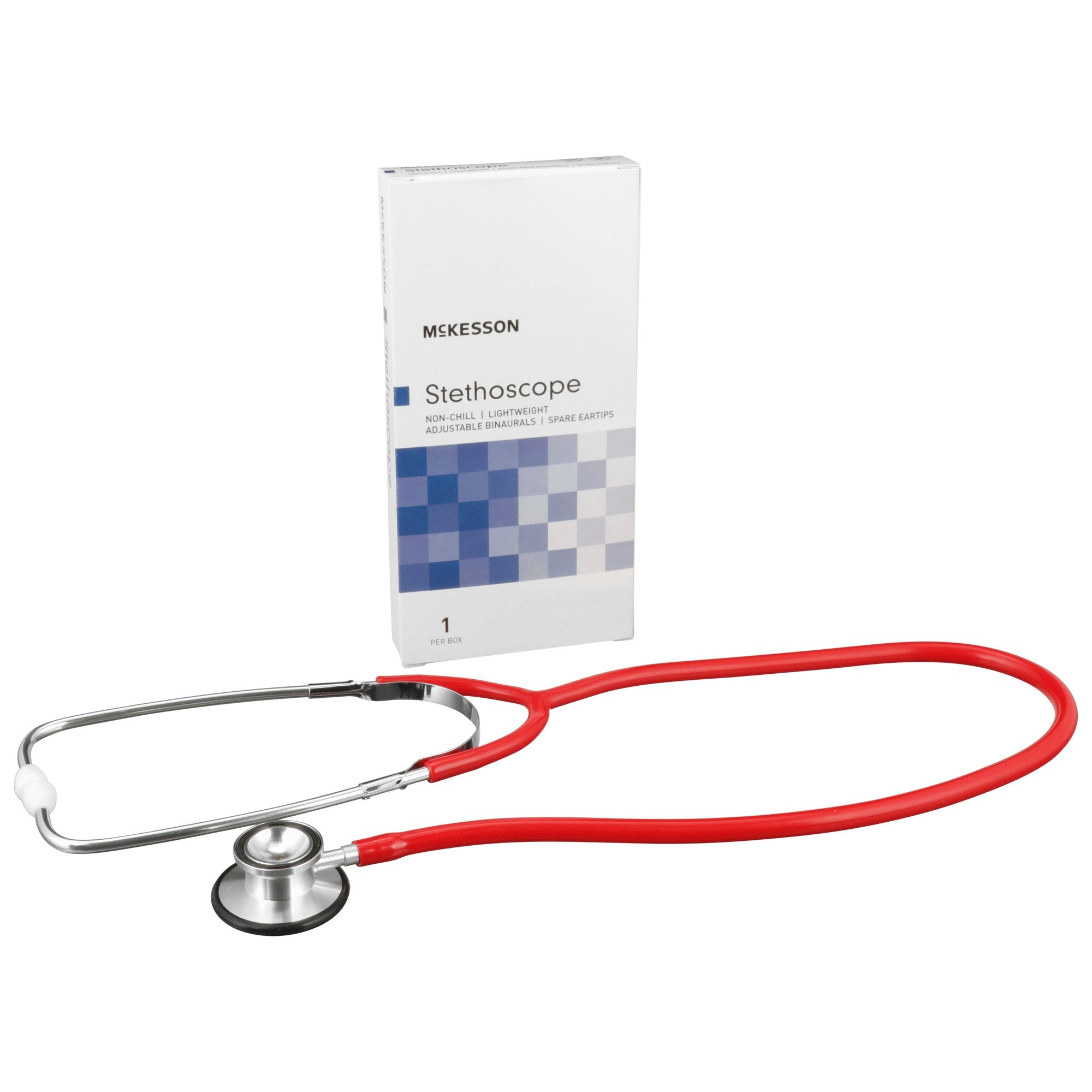 General Exam Stethoscope McKesson Red 1 Tube 22 Inch Tube Double Sided Chestpiece