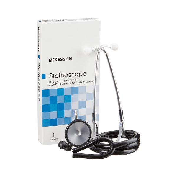 General Exam Stethoscope McKesson Black 1 Tube 21 Inch Tube Single Sided Chestpiece