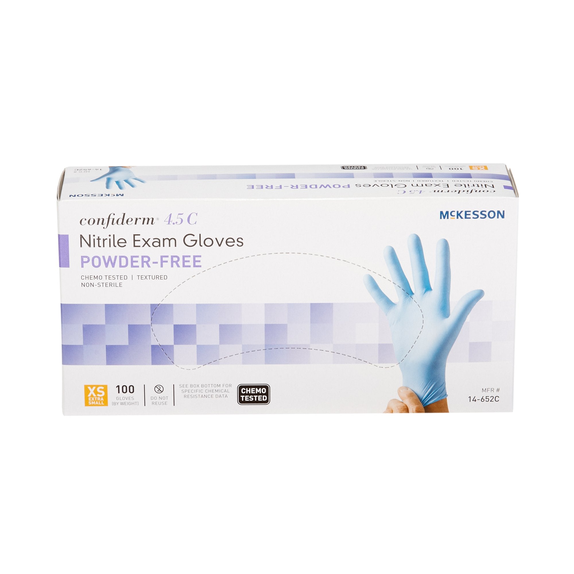 mckesson confiderm 4 5c nitrile exam glove extra small blue mckesson confiderm 4 5c exam glove mk921601bx