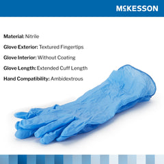 mckesson confiderm 6 5cx nitrile extended cuff length exam glove large blue mckesson confiderm 6 5cx exam glove mk921608bx