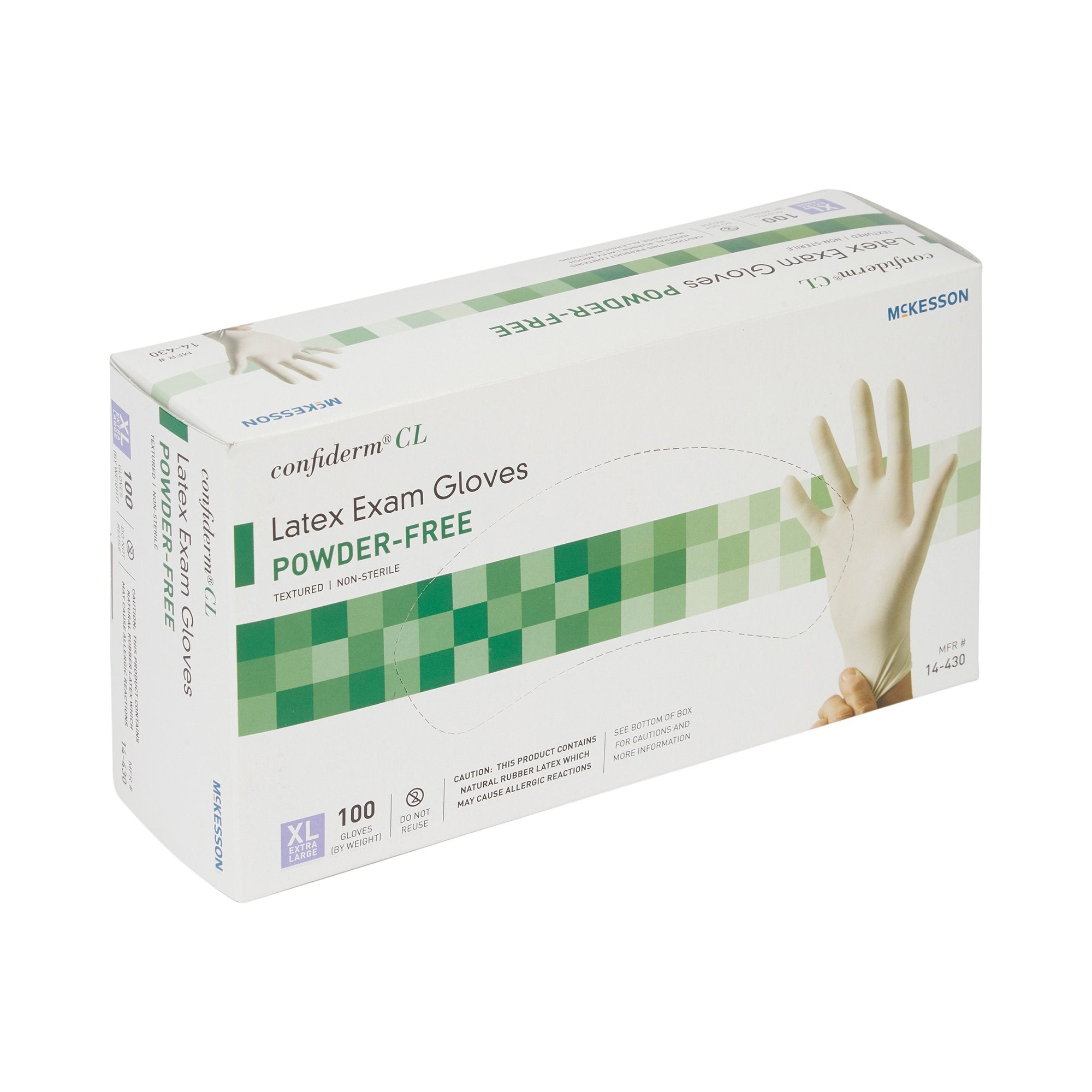 mckesson confiderm cl latex exam glove extra large ivory mckesson confiderm exam glove mk921595bx