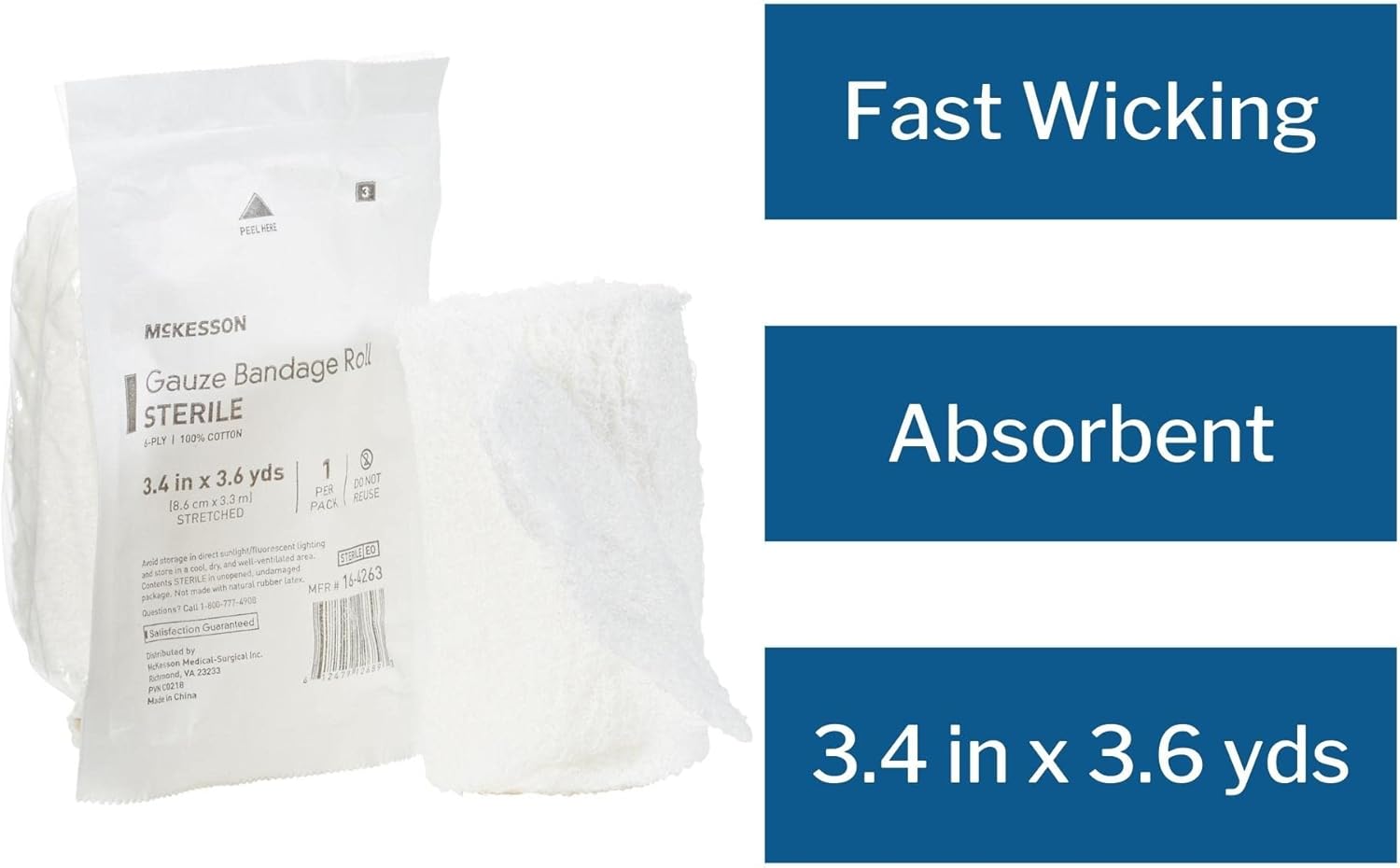 mckesson fluff bandage roll 3 2 5 inch x 3 3 5 yard 6 ply mckesson fluff bandage roll mk649420ea