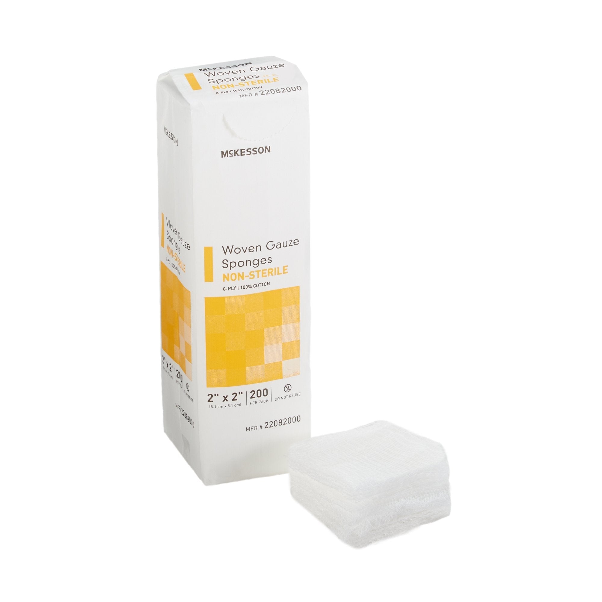 Gauze Sponge McKesson 2 X 2 Inch 8 Ply NonSterile 200 per Pack