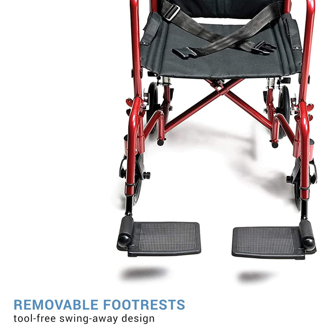 mckesson lightweight aluminum transport chair for easy use red