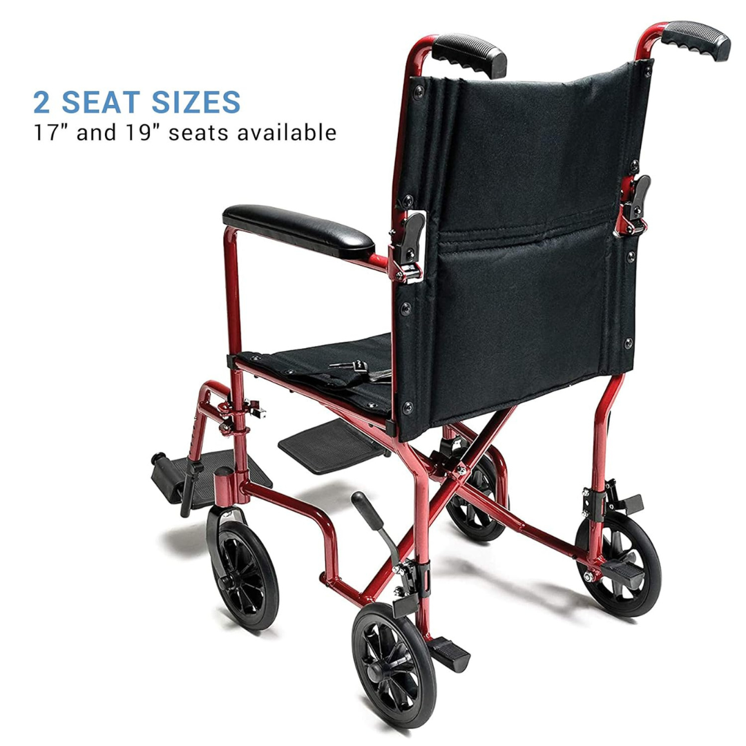 mckesson lightweight aluminum transport chair for easy use red