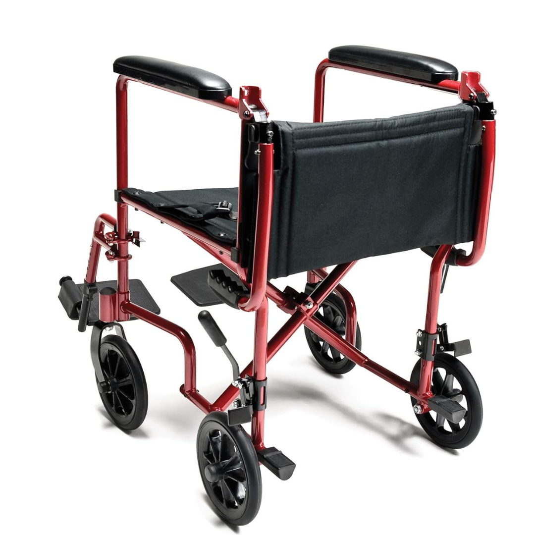 mckesson lightweight aluminum transport chair for easy use red