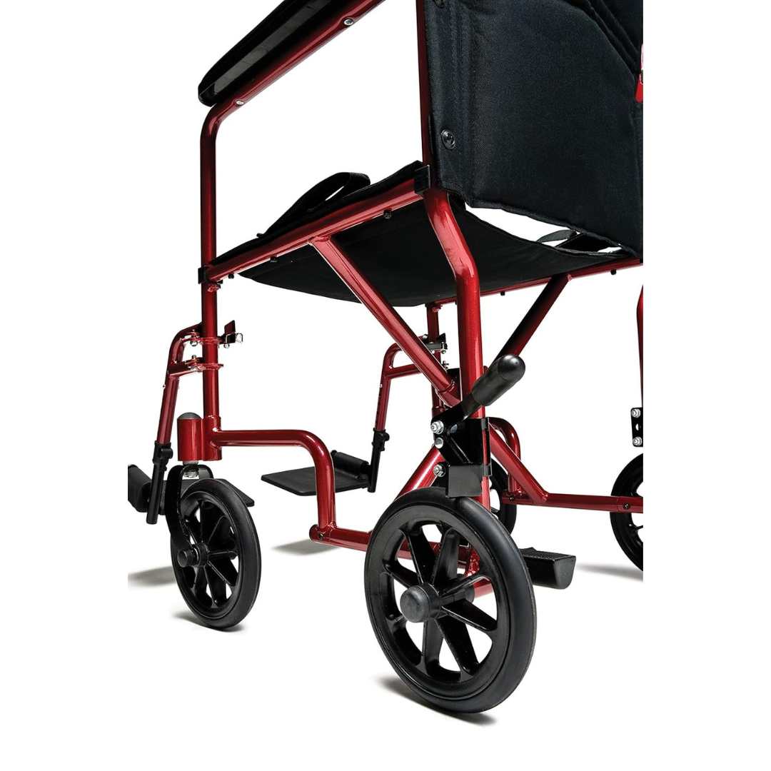mckesson lightweight aluminum transport chair for easy use red