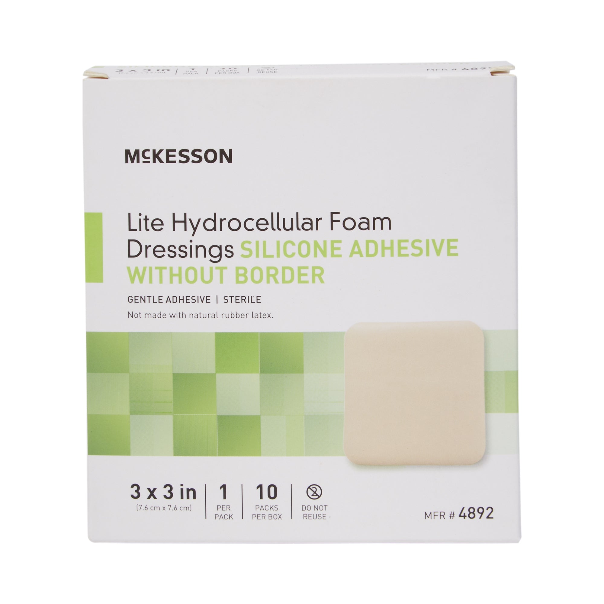 mckesson lite hydrocellular foam dressing w silicone adhesive w o border 3 x 3 mckesson lite thin foam dressing mk1083092bx