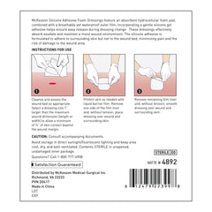 mckesson lite hydrocellular foam dressing w silicone adhesive w o border 3 x 3 mckesson lite thin foam dressing mk1083092bx