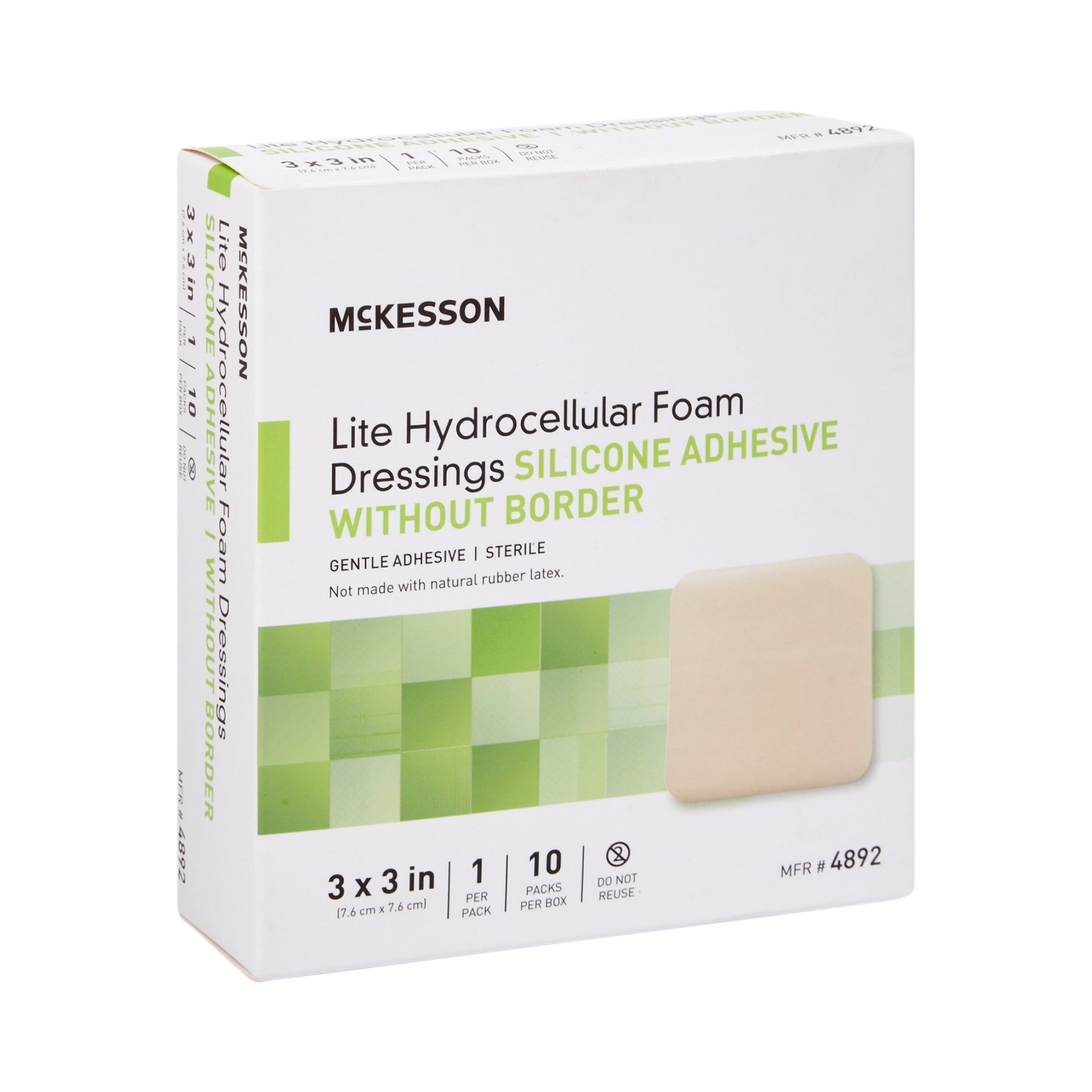 mckesson lite hydrocellular foam dressing w silicone adhesive w o border 3 x 3 mckesson lite thin foam dressing mk1083092bx