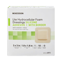 mckesson lite hydrocellular foam dressings w border silicone adhesive 3 x 3 mckesson lite thin foam dressing mk1083089bx
