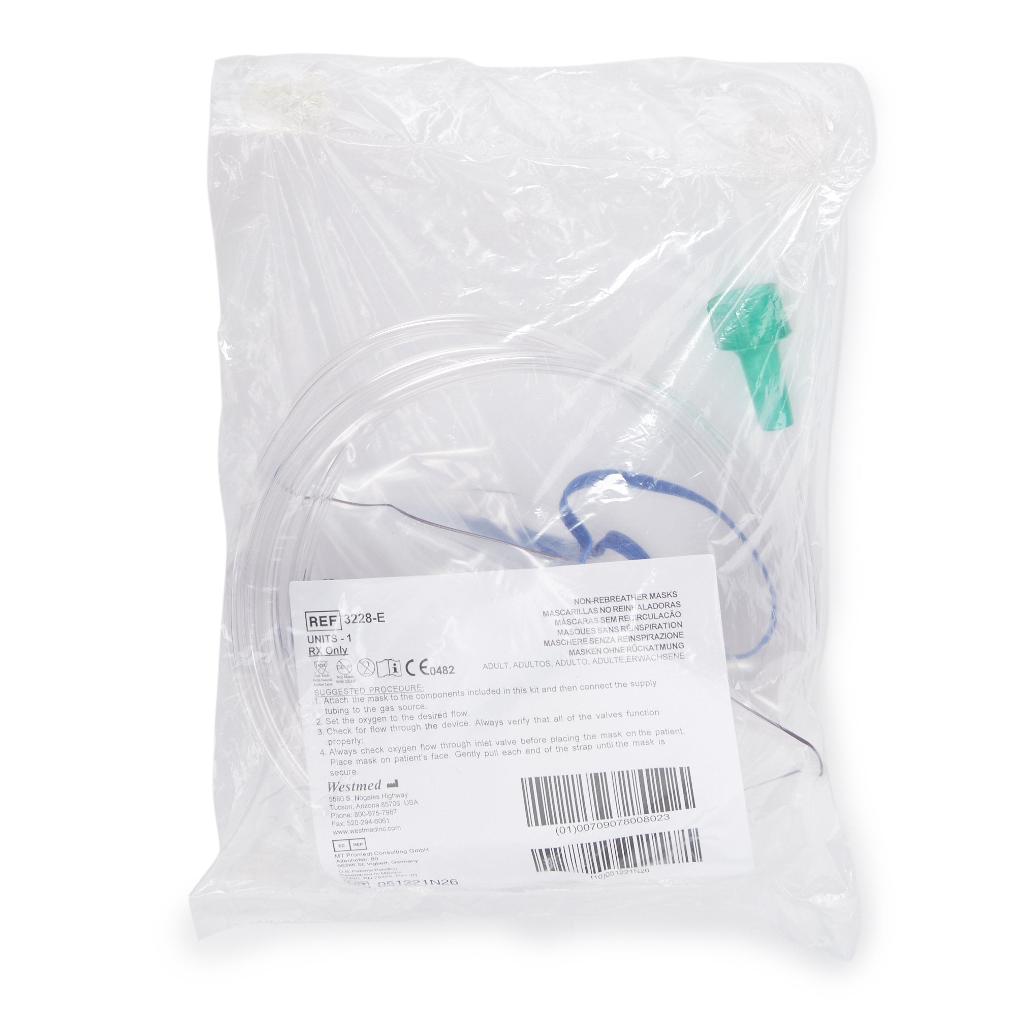 McKesson Elongated Style Adult Non Rebreather Oxygen Mask