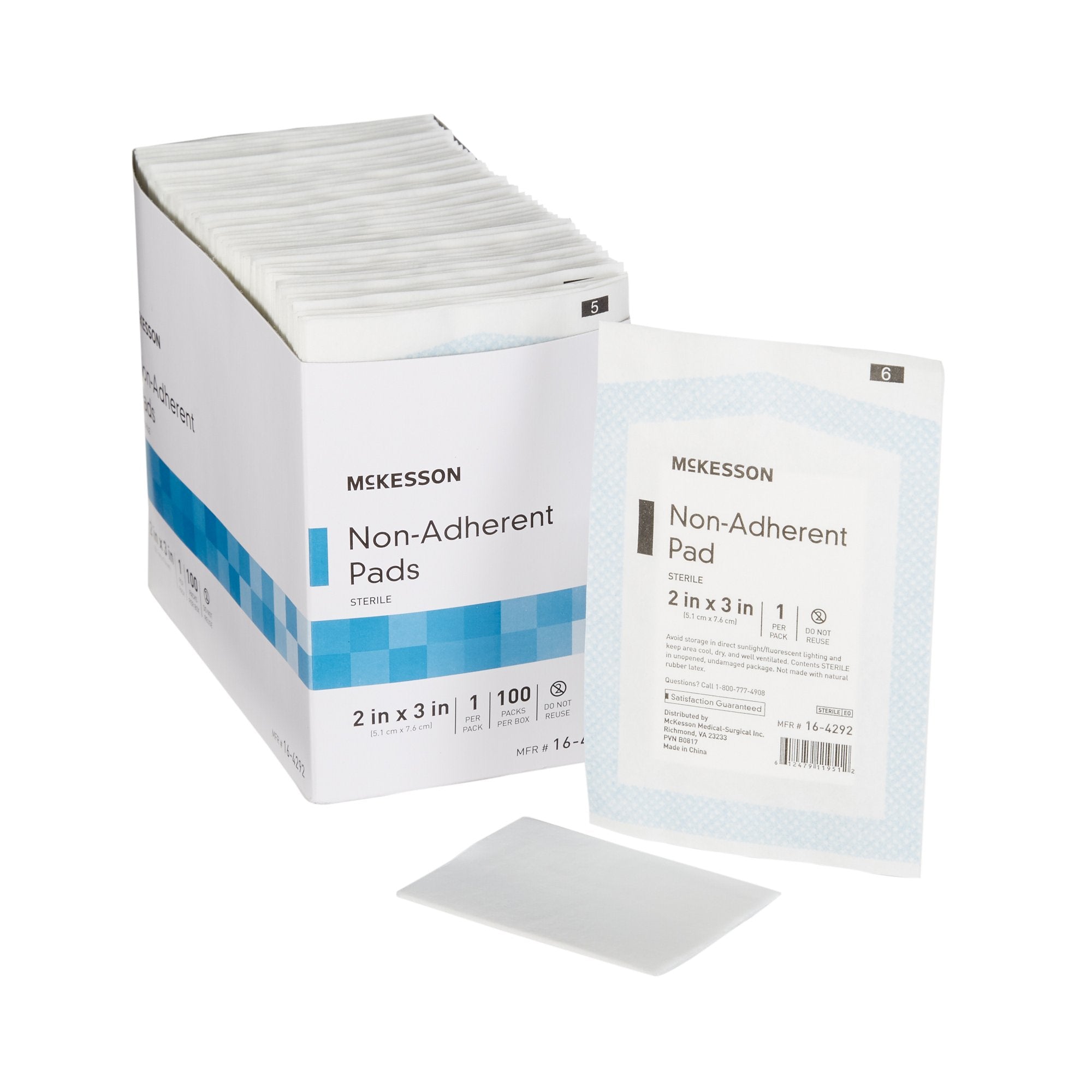 Non Adherent Dressing McKesson 2 X 3 Inch Sterile 100 per Pack