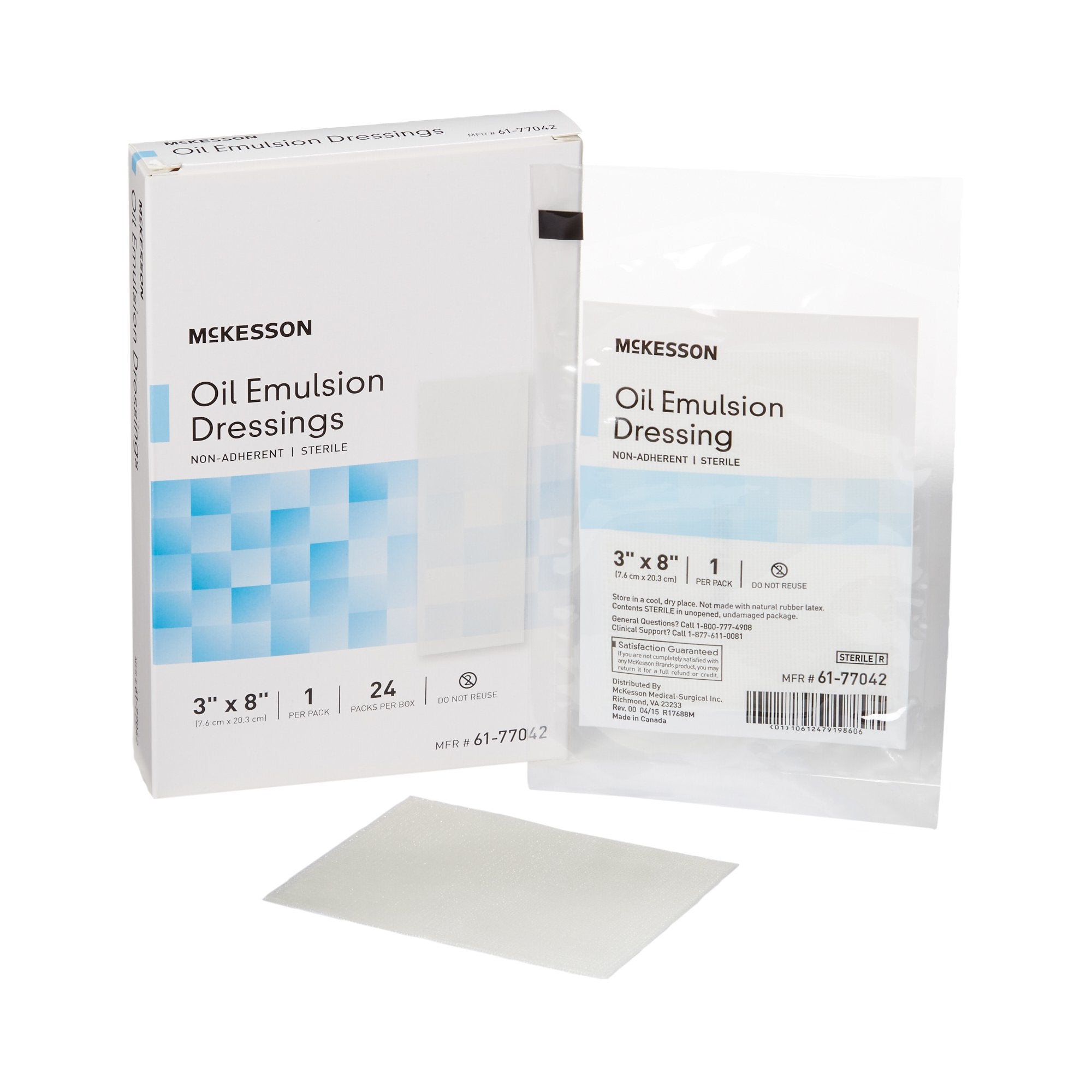 Oil Emulsion Impregnated Dressing McKesson Rectangle 3 X 8 Inch Sterile