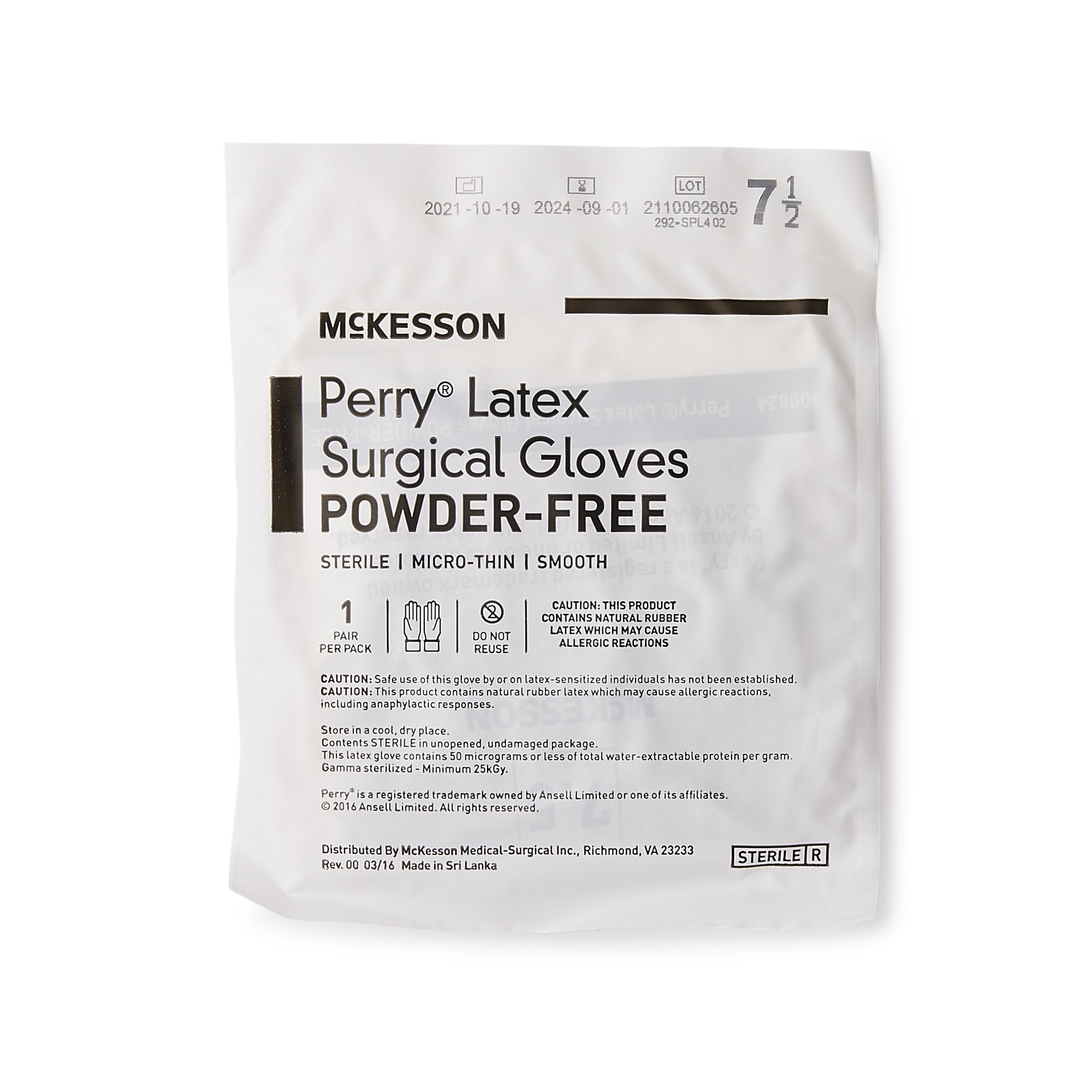 mckesson perry latex surgical glove size 7 5 brown mckesson perry surgical glove mk1044731bx