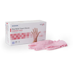 Exam Glove McKesson Pink Nitrile X Large NonSterile Nitrile Standard Cuff Length Textured Fingertips Pink Not Rated