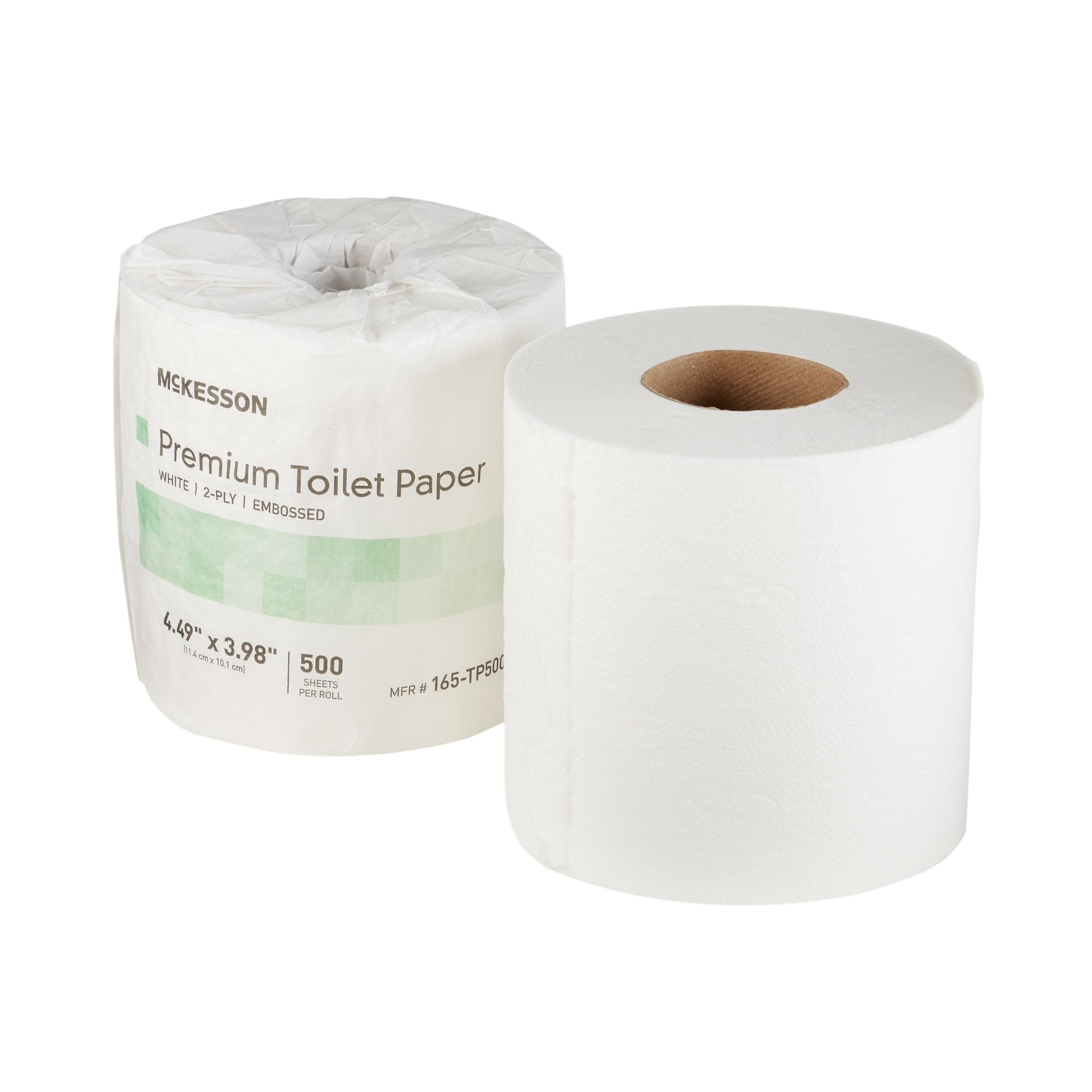 Toilet Tissue McKesson Premium White 2 Ply Standard Size Cored Roll 500 Sheets 4 X 4 1/2 Inch