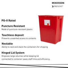 mckesson prevent sharps container 12 gallon 20 4 5 x 17 3 10 x 13 inch mckesson prevent sharps container mk854429ea