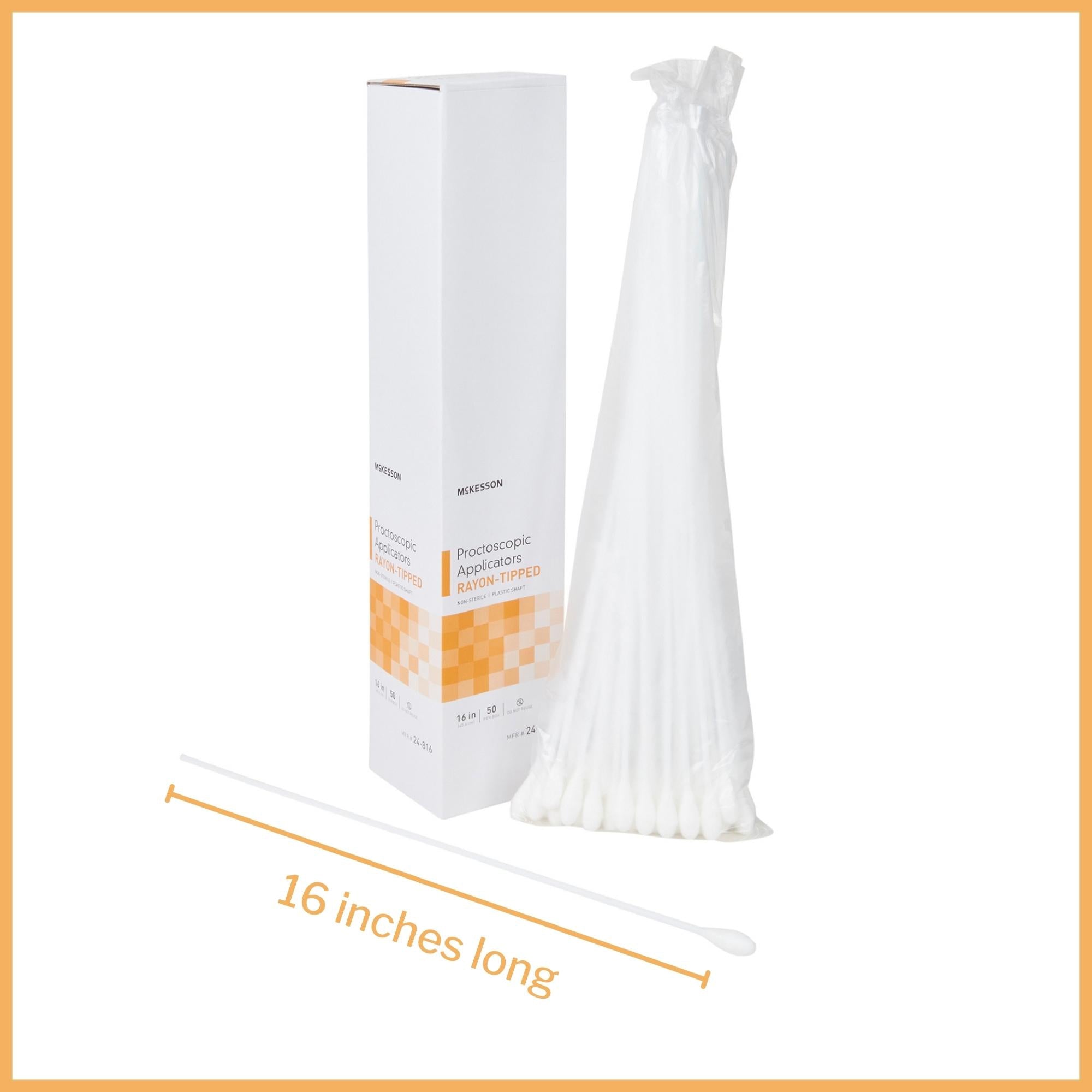 mckesson proctoscopic swabstick 16 inch length nonsterile packaging type box