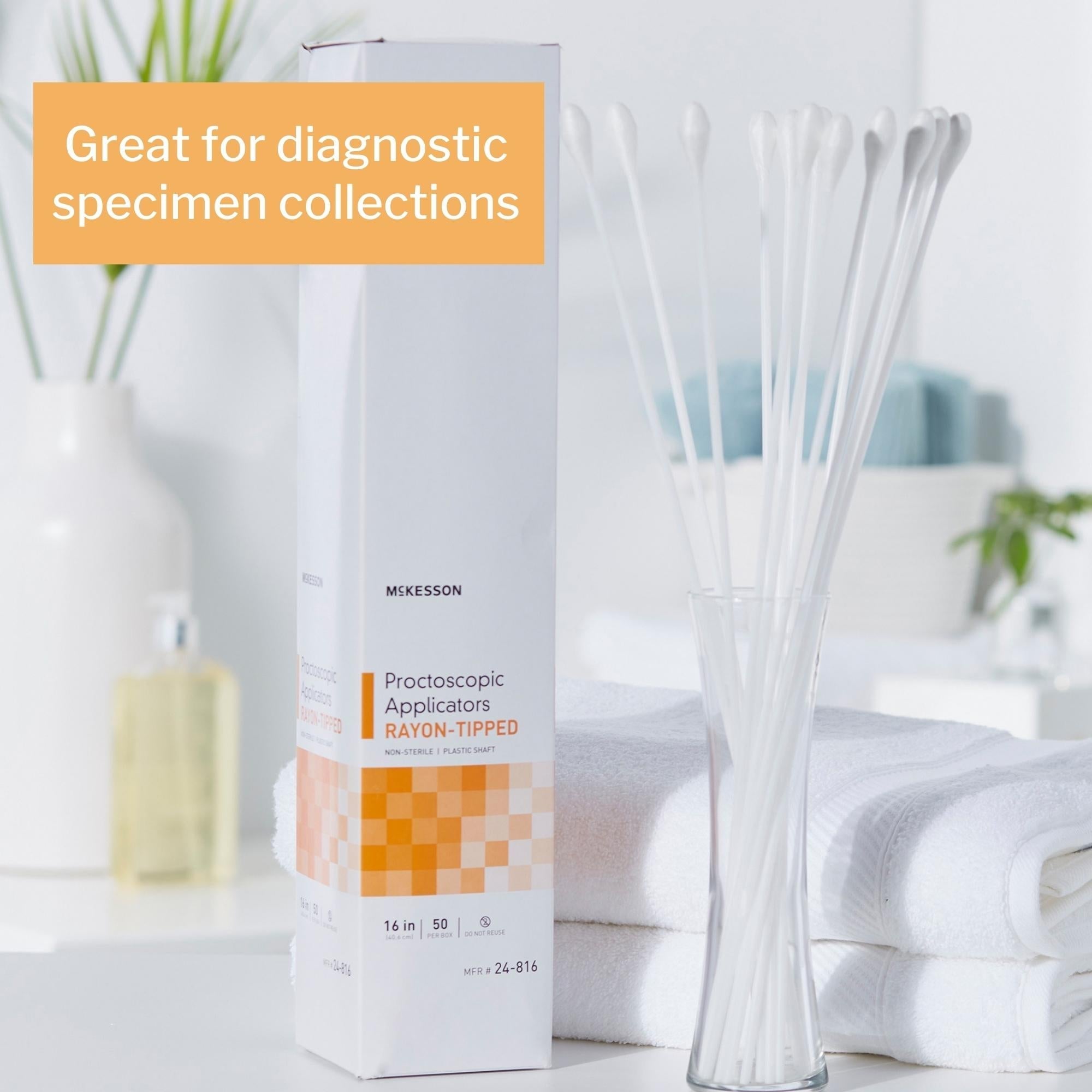 mckesson proctoscopic swabstick 16 inch length nonsterile packaging type box