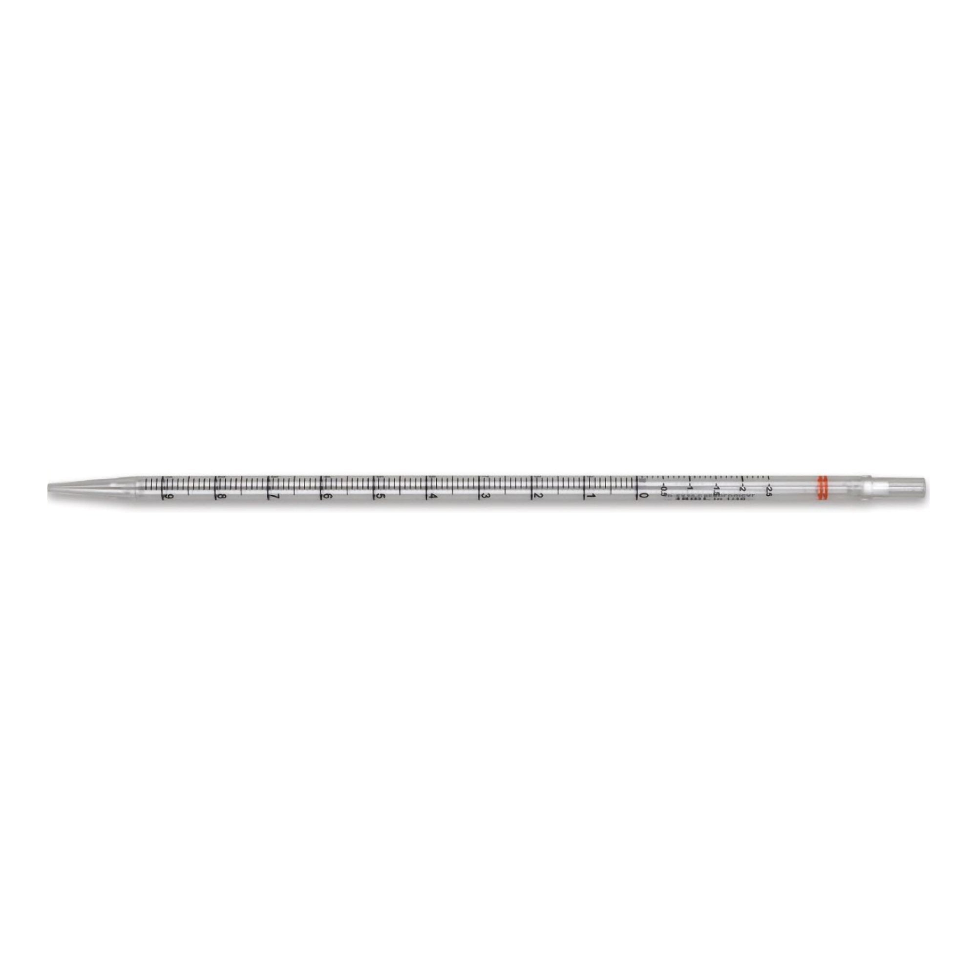 McKesson Serological Pipette 10 mL 0.1 mL Graduation Increments / 2.5 mL Negative Graduations Sterile