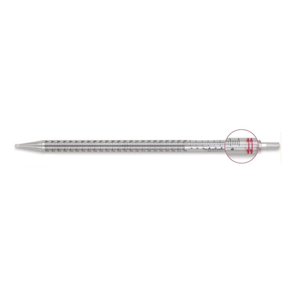 McKesson Serological Pipette 25 mL 0.2 mL Graduation Increments / 10 mL Negative Graduations Sterile
