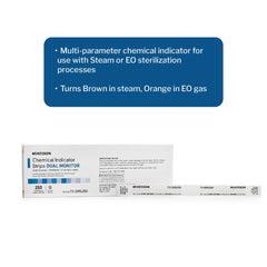mckesson sterilization chemical indicator strip steam eo gas 8 inch packaging type box